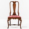 Queen Anne Carved Mahogany Side Chair, Rhode Island, c. 1750, the yoked crest rail above a vasiform splat and rounded stiles, with slip