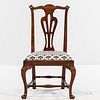 Chippendale Mahogany Side Chair, Massachusetts, 1760-80, the shaped crest rail with carved terminals, above a pierced vasiform splat, t