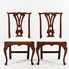 Pair of Chippendale Cedar Side Chairs, Bermuda, c. 1760-80, the shaped crest rails above pierced splats and beaded raking stiles, with
