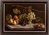 American School, 19th Century, Fruit on a Marble Slab, Signed "E.S. Webster" l.r., Oil on canvas, 16 x 24 in., in a modern reeded frame