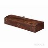 Georgian Brass-mounted Mahogany Double Violin Case, the domed lid, the steel screws, the interior lined with marbled paper, ht. 6 1/4,