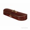 French Mahogany Double Violin Case, Possibly the Workshop of Jean-Baptiste Vuillaume, the brass-inlaid domed lid engraved Camilla Urso,
