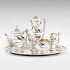 F.W. Hespe, Art Nouveau four-piece coffee and tea service with tray
