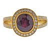 18K Gold Diamond Rubellite Ring