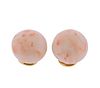 Antique 18k Gold Coral Button Earrings