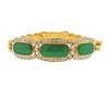 18k Gold Diamond Jade Bracelet