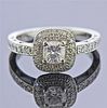 GGA Certified 0.59ct Diamond 19k Gold Engagement Ring 