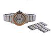 Cartier Santos Octagon 18k Gold Steel Quartz Watch 