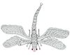 Diamond Dragonfly En Tremblant Brooch