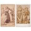 Glass, "Chief of Scouts," and Wife, Apache, Ariz., circa 1886-1887, Lot of 2 Cabinet Cards