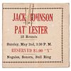 Jack Johnson vs Pat Lester Ticket Stub, Nogales, Sonora, 1926
