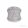 Cartier 18kt White Gold and Diamond Ring, France, pave-set with full-cut diamonds, approx. total wt. 4.50 cts., 17.4 dwt, size 5 1/2, n
