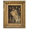 LAMENTACIÓN SOBRE CRISTO MUERTO, Late 18th century, Oil on canvas, Slight conservation details, 9.6 x 6.6" (24.5 x 17 cm)