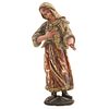 PASTORA PARA NACIMIENTO, MÉXICO, 19th century, Carved in polychrome wood, Conservation details, 12.4" (31.5 cm) in height
