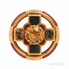 Victorian Gold Scottish Agate Brooch, 9.1 dwt, dia. 1 1/2 in.