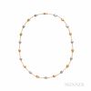 Marco Bicego 18kt Bicolor Gold Necklace, 7.7 dwt, lg. 16 1/8, wd. 1/4 in., signed.