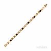 14kt Gold and Onyx Bracelet, 9.9 dwt, lg. 7, wd. 1/4 in.