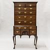 Queen Anne Shell-carved Cherry High Chest, New England, 18th century, (imperfections), ht. 77, case wd. 38, dp. 20 in.