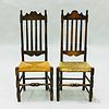 Pair of Maple Bannister-back Side Chairs, (imperfections), ht. 44, seat ht. 17 in.