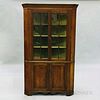 Country Glazed Cherry Corner Cupboard, ht. 85, wd. 48, dp. 21 in.