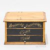 "Brainerd & Armstrong Co." Fruitwood Three-drawer Spool Cabinet, ht. 11, wd. 18 1/2, dp. 16 1/4 in.