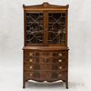 Federal Glazed and Inlaid Mahogany Secretary, (repairs), ht. 80 1/2, wd. 43, dp. 22 1/2 in.