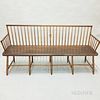 Bamboo-turned Windsor Bench, ht. 36, wd. 74, dp. 21 in.