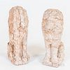 Pair of Molded Composition Lions, late 19th century, (imperfections), ht. 12 in.