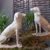 Marble Statues in the form of  a Pair of Dogs