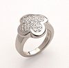 Van Cleef & Arpels 'Alhambra' Gold & Diamond Ring