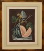 George Brookshaw framed melon aquatint engraving