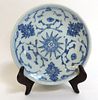 Chinese Small Blue And White Plate