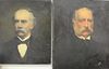 Three piece lot of paintings to include Joseph Smutny (American, 1855 - 1903), portrait of Abraham Jacobi (1830 - 1919), oil on canvas, signed lower l