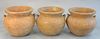 Set of three large ceramic planting pots, ht. 16 1/2', dia. 17 1/4". Provenance: From the Marjorie & Howard Drubner Collection, Middlebury, Connecticu