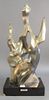 Seymour Meyer (American, 1914-2009), Flame, Mid-century polished bronze, attributed and numbered '1/9' on a plaque on the base, 27 1/2" x 12" x 8".
