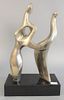 Seymour Meyer (American, 1914-2004), two figure Mid-century sculpture, bronze, signed and numbered '4/9' on the underside, 20 1/4" x 12" x 6 1/8".