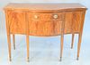 Small Kittinger mahogany inlaid sideboard, Hepplewhite style with line and bell flower inlays, marked 'Kittinger, Old Dominion', ht. 37 1/2", wd. 49",