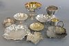 Sterling silver lot, Chinese stem cup and Buccellati leaf dish, 22.8 t.oz.