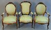 Three Victorian ladies arm chairs, ht. 39 1/2", wd. 24 1/2", dp. 22 1/2".