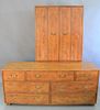 Two Artefacts Henredon campaign style chest, long chest along with a two door armoire, ht. 27 1/2", wd. 70".