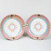 Pair of Chinese Export Porcelain Saucer Dishes Decorated with the Arms of Grimaldi