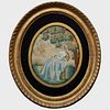 Three George III Silk Embroidered Figural Oval Pictures