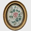 Three George III Silk Embroidered Oval Pictures