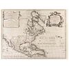De L'Isle, Guillaume. America Septentrionalis. Augsburg: Ieremiam Wolff, 1710. Mapa grabado, 59 x 45 cm. Versión alemana, rara y escasa