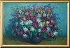 SIGNED ANTIQUE STILL LIFE OIL PAINTING ON CANVAS