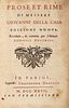 Della Casa, Giovanni - Prose et rime. New edition revised and corrected for Abbot Annibale Antonini