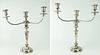LARGE PAIR  TRADITIONAL SILVER PLATED CANDELABRUM
