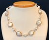 White Baroque Pearl and Sterling Silver Vermeil Wire Necklace