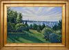 Illya Kagan Oil on Canvas "View of the Town of Nantucket From Monomoy"