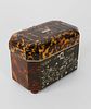 English Regency Tortoiseshell Double Compartment Tea Caddy, early 19th c.